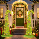 6FT Whimsical Pop-Up Christmas Tree with Lights 30” Tree Skirt, Green — 7