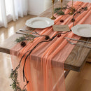10Pcs Coral Peach Cheesecloth Table Runner 120 Inches for Party Home Decor | 35"x120"(Pack of 10) — 1