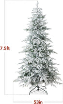Best Choice Products Lighted Aspen Christmas Tree, 7.5ft Flocked Artifical Noble Fir, Pre-Lit White & Multicolored LED Lights Premium Holiday Décor - Green — 2