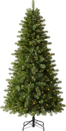 Treetopia Grand Evergreen Fir - Artificial Indoor Christmas Tree, Prelit with LED Clear Lights, Hinged Branches, Holiday Décor, 6ft — 1