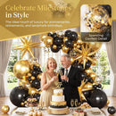 KARLURE Black Gold Balloons Arch Kit Garland with 22Inch Gold Star Balloons — 4