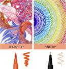 Piochoo Dual Brush Marker Pens for Adult Coloring Books,24pcs Markers | 24 Colors — 6