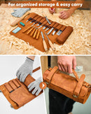 SakerNeo 25-Piece Wood Carving Kit Whittling Kit with Leather Storage Bag | Brown 25pcs — 5