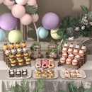 2 Set Wooden Tiered Risers Display Stands for Vendor Events,Stackable Wood Cupcake Display Stand,Farmhouse Decor Wood Dessert Table Display Set,Vendor Booth Display Items,Food Display Risers for Party | 2 PACK | Dark Brown — 2