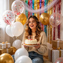 100pcs Red Confetti Balloons 12 Inch Clear Balloon with Red Confetti Inside — 6