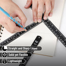 Mr. Pen- Metal Straight Edge Ruler, 4 pcs, 6", 8", 12", 14", Black | 6, 8, 12, 14 inch — 5