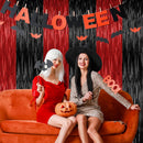 ZATAYE 2 Pack Black Red Halloween Foil Curtain Streamer Decorations | 2 PCS — 7