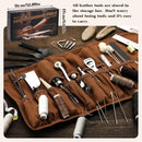 BUTUZE Leather Tooling Kit, Practical Leather Working Tools with Beveler, Groover, Stitching Punch Sewing Thread and Needles - Comes with Roll Bag and Manual — 4