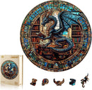 WOODBESTS Wooden Puzzles for Adults, Dragon's Library Wood Puzzle Adult, S — 1