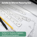 Mr. Pen- Metal Straight Edge Ruler, 4 pcs, 6", 8", 12", 14" | 6, 8, 12, 14 inch | Silver — 6