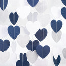 Silver Navy-Blue White Birthday-Party-Decorations – 52ft Paper Heart Garland Streamers Graduation Banner Christmas Decoration Baby Shower Bridal Engagement Bachelorette Hanging Decor HongTongTong — 1