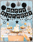 Happy Birthday Decorations, Party Decorations Banners for Men Boys | Black Sliver — 5