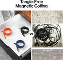 Statik MagStack Pro USB C to USB C Coiling Magnetic Charging Cable, 100W, Nylon Braided Tangle-Free Design, Magnetic Coiling, Data Transfer, Compatible with iPhone & Android, 3FT Black 10