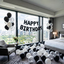 TONIFUL 16 Inch Black Happy Birthday Balloons Banner Decorations for Men — 4