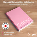 KOKUYO Composition Notebooks, 3 Pack Campus 9-3/4" x 7-1/2" Comp Book with Graph Paper 5x5, 80 Sheets, Pink Blue Lavender Journal Notebook for School Work Study Note Taking (WSG-NO-308CG3×3) | 5x5 Graph — 7
