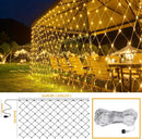 JMEXSUSS Net Lights Outdoor Mesh Lights, 200 LED 9.8ft x 6.6ft Christmas Net Light Outdoor Waterproof, Plug in Bush Light for Lawn Ceiling Hedge Garden Patio Christmas Tree Decor(Warm White) — 2