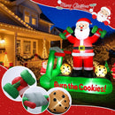7FT Christmas Inflatable Santa Decorations, Santa on Treadmill with Dumbbells, Funny Fitness Santa Outdoor Blow Up Yard Decoration with Built-in LED Lights for Holiday Garden, Lawn, Patio — 5