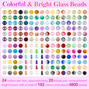XSEINO 192 Colors 4800pcs 8mm Dream Candy Colorful Series Glass Beads Bracelet Making Kit,8 Box Different Unique… — 2