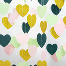Sage-Green Pink Gold Party-Decorations - Paper Heart Garland Streamers Woodland Theme Baby Shower Bridal Shower Birthday Decoration Wedding Bachelorette Engagement Hanging Decor HongTongTong — 1