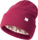 YANIBEST Satin Lined Beanie for Women, Reduce Frizz Winter Hats - Ad-hot Pink — 1