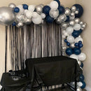Blue Silver Balloon 12Inch Dark Metallic Blue Silver Confetti Latex Balloon — 6