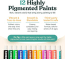 Tobios Mini Watercolor Kit, Travel Watercolor Set, Brush & Sketchbook | 12 Colors (Pack of 1) — 4