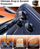 TOCOL for 2 Pack iPhone 17 Pro Max Camera Lens Protector/iPhone 17 Pro Camera Lens Protector Tempered Glass HD Individual Scratch Resistant Cover Accessories Case Friendly（Dark Blue） photo 4
