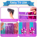 Voircoloria Blue Purple Pink Fringe Backdrop Curtains, 3.3x8.2ft, 3 Pack | 61 Blue Pink and Purple — 4