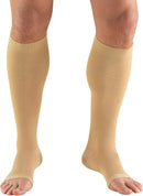 Truform 20-30 mmHg Compression Stockings for Men and Women, Knee High Length, Open Toe | Beige | Small (1 Pair) | Short Length — 7