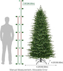 Glitzhome Prelit Artificial Christmas Tree, 7.5ft Full Realistic Majestic Memory Fir with 2,850 Tips and 2,000 Twinkling Micro Lights, 10 Lighting Modes w/Remote Control for Indoor Holiday Decoration — 7