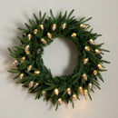 Nearly Natural 24in Pre-Lit Artificial Luxembourg Pine Christmas Wreath with Multicolored LED Lights — 8