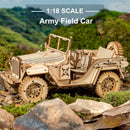 ROKR 3D Wooden Puzzle for Adults Mechanical Car Model-DIY Building Vehicle Kits-Brain Teaser Toys-Gift for Men Women on Birthday/Christmas Day (Army Field Car) — 2