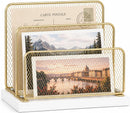 OPNICE Wooden Mail Organizer, File Organizer for Desk, Gold — 1