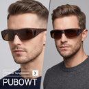 Polarized Fit Over Glasses Sunglasses for Men Women Driving Square Wrap Around Shades UV Protection Sun Eyewear PT2006 | Matte Coffee/Brown | 62 Millimeters — 2