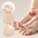 Ball of Foot Cushions Honeycomb Fabric Metatarsal Pads Invisible Socks Pads for Women and Men Reusable Forefoot Pads (5 Pairs-Beige) 4