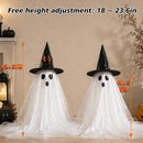AYGXU 2pcs Halloween Decorations Indoor,Ghost Decor with String Lights Remote Control,Halloween Party Decorations,Spooky Ghost Light for Home Table Room Kitchen Office | Small ghost — 4