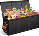 Extra Large Toy Box with Lids, Collapsible Storage Bin, 38"x16"x14",Black — 1