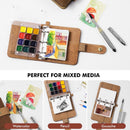 Fuumuui Mini Watercolor Travel Set, 12-Color Watercolor Paints Kit & 100% Cotton Cold Press 300gsm with Dual-Tip Brush – Plein Air Painting Supplies for Artists, Beginners, Journaling | Samll — 8