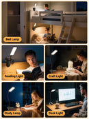 Clip on Light,9 Brightness+5 Color Rechargeable Lamp,48 LED Small Desk Lamp — 6