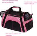 MuchL Cat Carrier for Cats Soft-Sided Travel Pat Carrier for Cat with Wooden Padding Board Airline Approved Lightweight Comfortable Cat Bag for Puppy Small Pets (Small, Pink) — 3