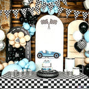 Racing Car Bunting Checkered Pennant Banner Flags 4 Strings | Black White Checkered — 3