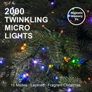 Glitzhome Prelit Artificial Christmas Tree, 7.5ft Full Realistic Majestic Memory Fir with 2,850 Tips and 2,000 Twinkling Micro Lights, 10 Lighting Modes w/Remote Control for Indoor Holiday Decoration — 6