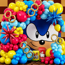 ALL-IN-1 Hedgehog Balloon Arch Kit with BONUS Rings & Starburst Balloons - Red Blue Yellow Balloons Garland for Cartoon Hedgehog Birthday Party Decorations & Party Supplies - Somic Party Decorations S | Red, Blue, Yellow, Light Blue — 1