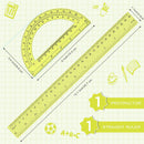 Zonon 2 Pcs 12 Inch Clear Ruler and 6 Inch Plastic Protractor Set, Yellow — 2