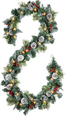 9ft Flocked Pre-Lit Artificial Christmas Garland with Lights — 1