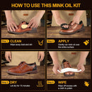 4 in 1 Mink Oil Kit, 3.52 oz Leather Conditioner and Cleaner for Shoes Boot — 4