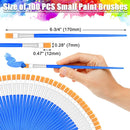 100Pcs Small Paint Brushes Bulk, Anezus Flat Top Acrylic Classroom Brush for Kids Mini Paint Brushes for Touch Up Crafts Detail Painting | Flat Paint Brushed — 3