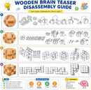 4 Pack Wooden Puzzle Brain Teasers Toy for Kids 3D Puzzles for Teens — 3