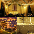 LJLNION Christmas Net Lights, 360 LED 12ft x 5ft Connectable Mesh Fairy String Lights,8 Modes Low Voltage Safe Adaptor for Xmas Trees, Bushes, Wedding, Outdoor Garden Decorations, Warm White — 2