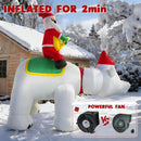 7FT Christmas Inflatable Santa Claus Riding Bear with Shaking Head and LED Lights,Christmas Blow up Yard Decorations with Recording function and Music for Xmas Holiday Party Indoor Garden Lawn — 6